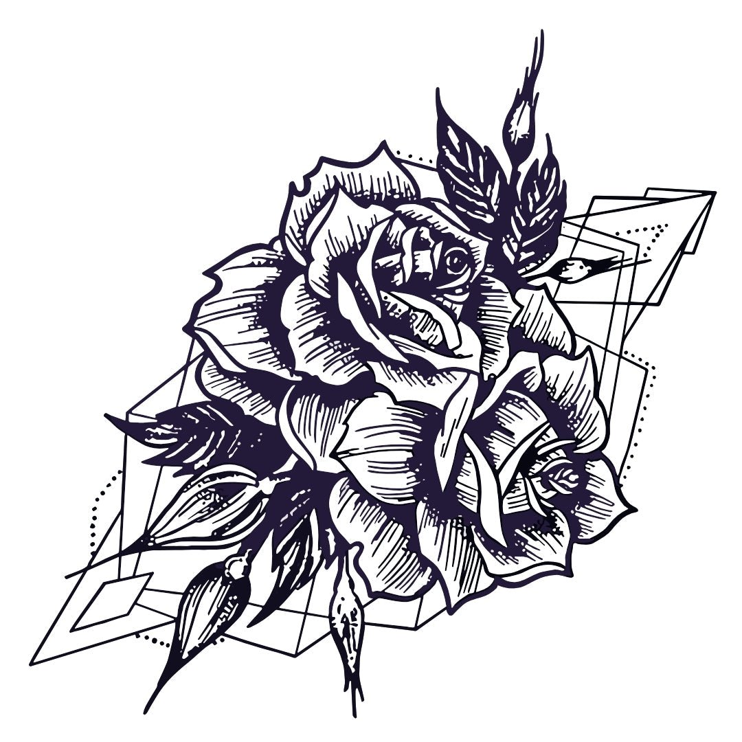 Geometric Rose Blossom 2 - Temporalis
