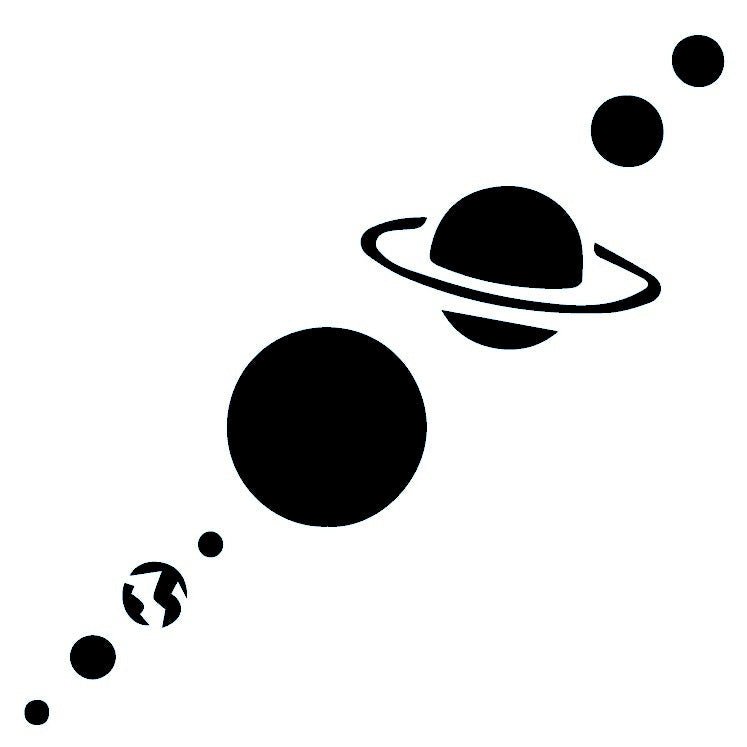 Geometric solar system temporary tattoo (nine planets) - 2 | Temporalis