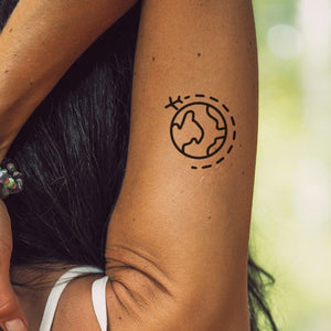 Globe and plane temporary tattoo - 1 | Temporalis