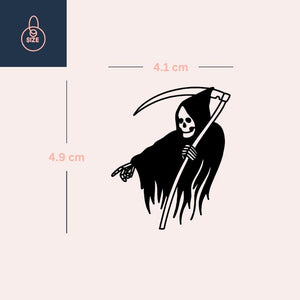 Grim Reaper Silhouette Temporary Tattoo - 4 | Temporalis