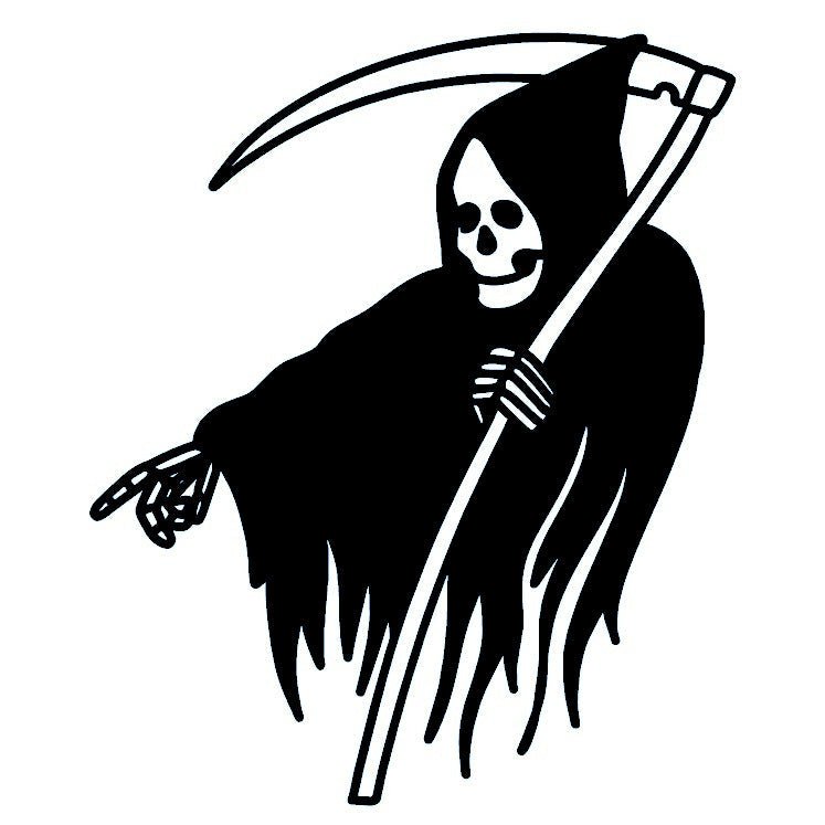 Grim Reaper Silhouette Temporary Tattoo - 2 | Temporalis