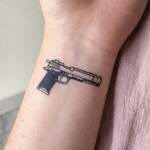Handgun Pistol Tattoo - 1 | Temporalis
