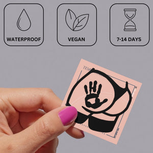 Handprint on Butt Cheek Temporary Tattoo - 3 | Temporalis