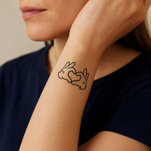 Heart hands temporary tattoo - 1 | Temporalis