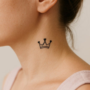 Heart - tipped crown temporary tattoo - 1 | Temporalis