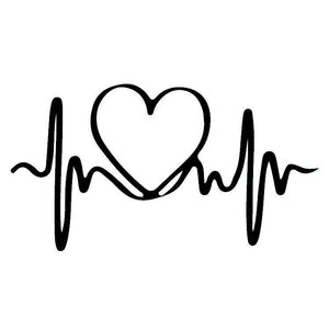 Heartbeat line temporary tattoo with heart - 2 | Temporalis
