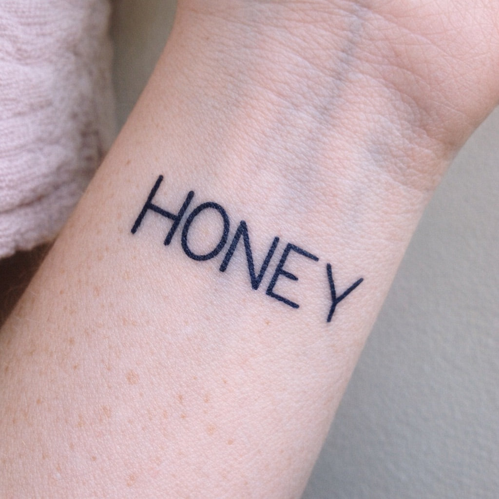 Honey Lettering Tattoo - 1 | Temporalis