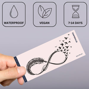 Infinite Feather 2 - Temporalis® - Tymczasowy tatuaż
