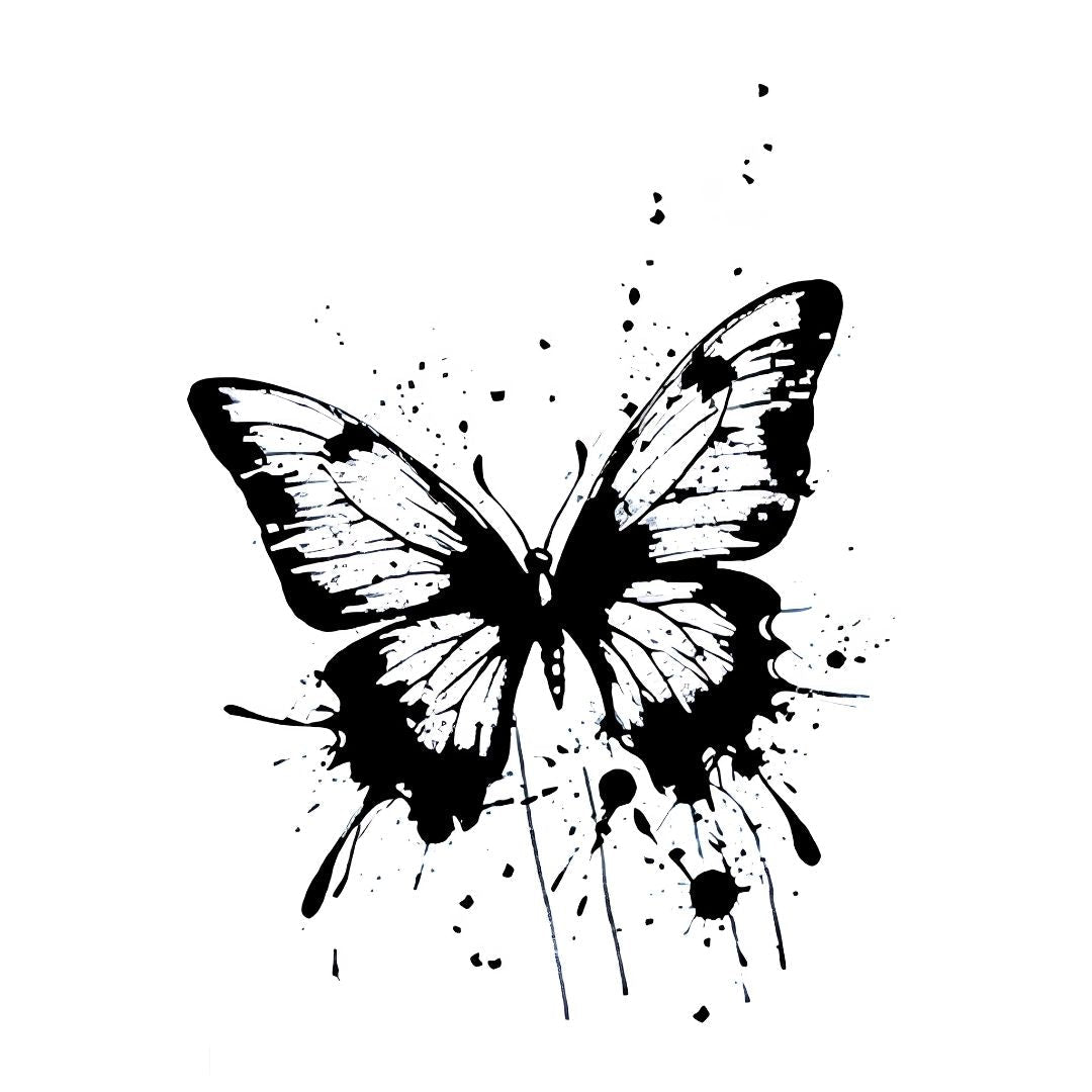 Ink Splash Butterfly Tattoo - 2 | Temporalis