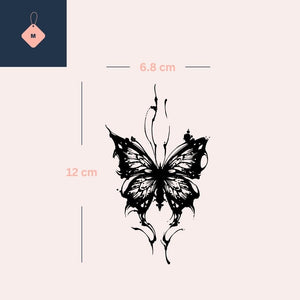 Encre - Papillon Éclaboussé 2 - Temporalis® - Tatouage Temporaire