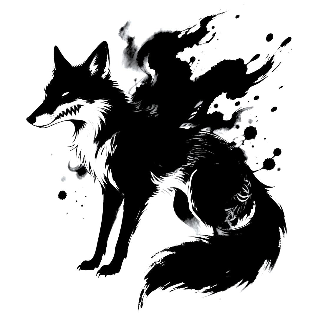 Ink Wash Fox Tattoo - 1 | Temporalis