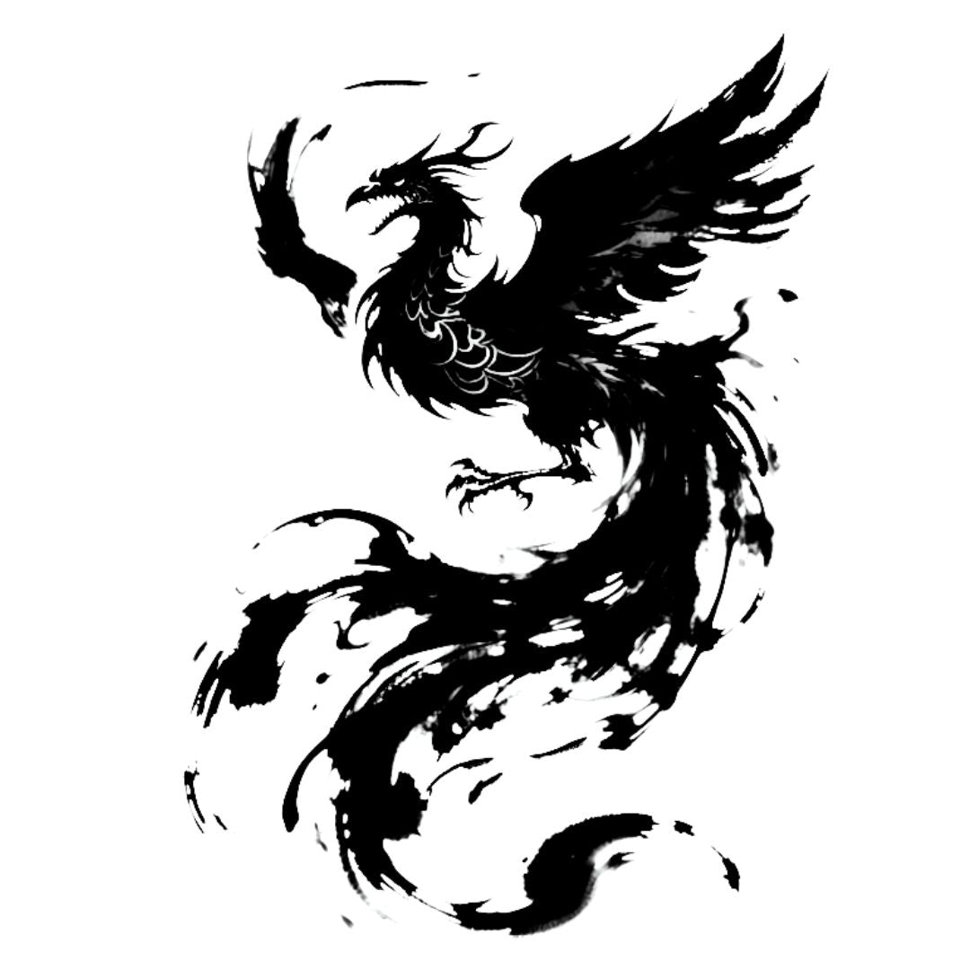 Ink Wash Phoenix Tattoo - 1 | Temporalis