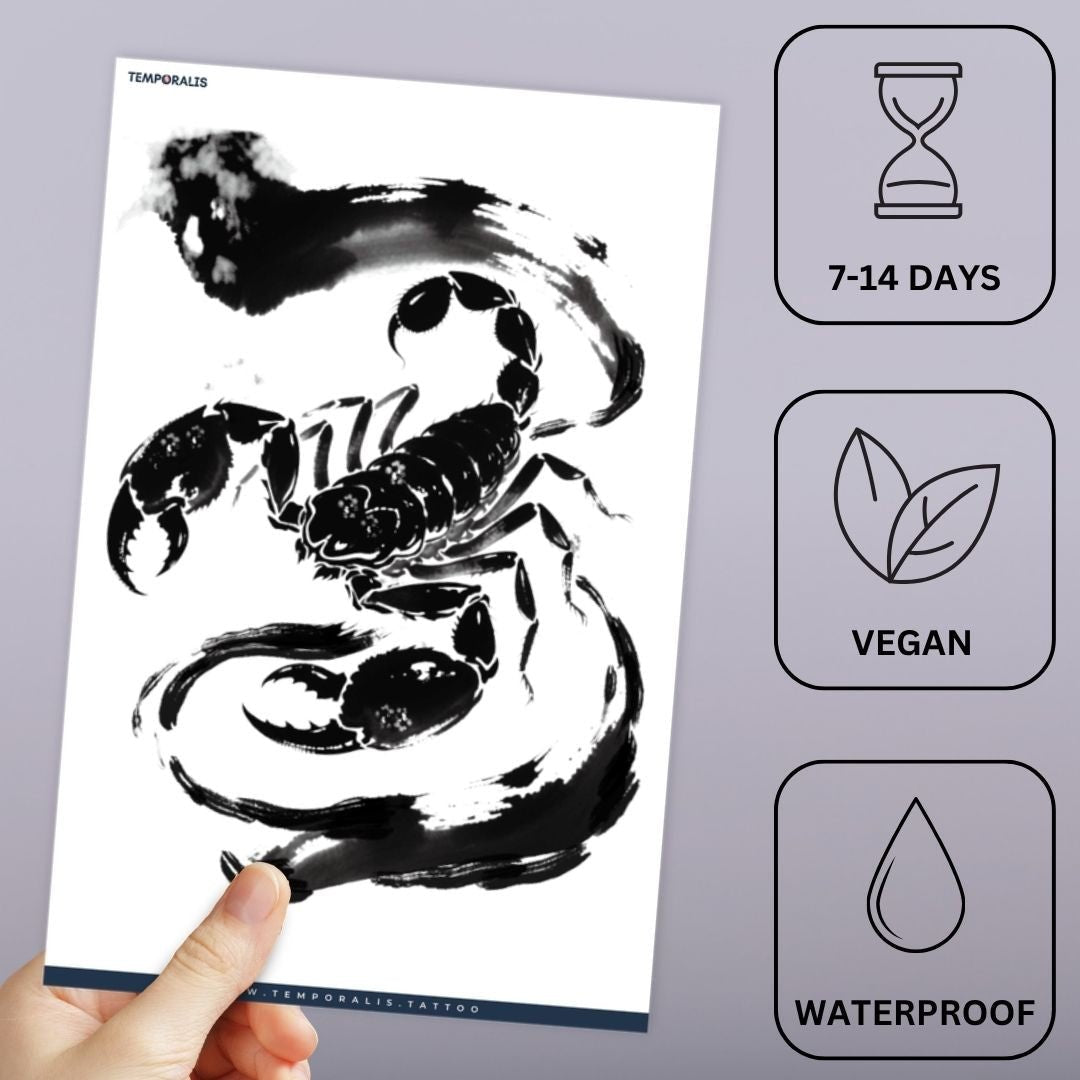Ink Wash Scorpion Tattoo - 2 | Temporalis