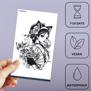 Japanese Cat Girl Tattoo - 3 | Temporalis