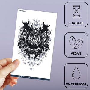 Japanese Oni Demon Mask Tattoo - 3 | Temporalis