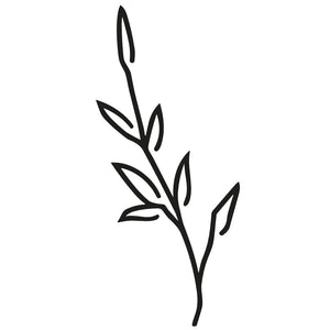 Leafy branch temporary tattoo, fine line - 2 | Temporalis