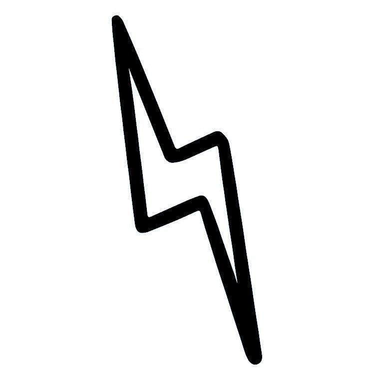 Lightning bolt temporary tattoo with bold outline - 2 | Temporalis