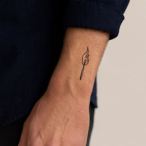 Lit Match Temporary Tattoo - 1 | Temporalis