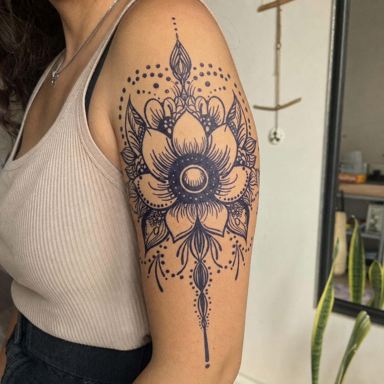 Lotus Mandala Flower Tattoo - 1 | Temporalis
