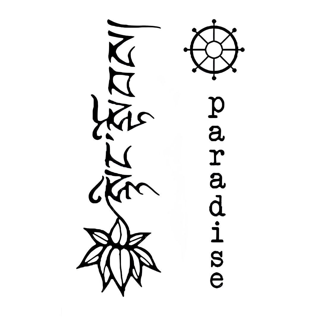Lotus & Sanskrit Spiritual Tattoo - 2 | Temporalis