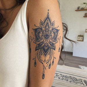 Mandala Lotus Chandelier Tattoo - 1 | Temporalis
