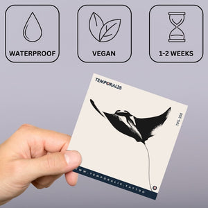 Manta Ray Temporary Tattoo - 3 | Temporalis