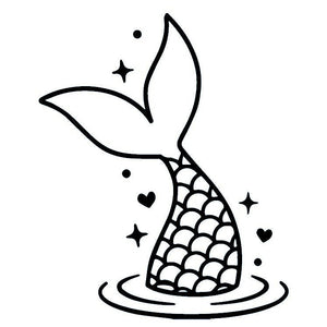 Mermaid tail temporary tattoo with sparkles - 2 | Temporalis