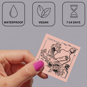 Message in a bottle temporary tattoo with sailboat - 3 | Temporalis