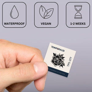 Midnight Rose Blossom 2 - Temporalis® - Tatouage temporaire