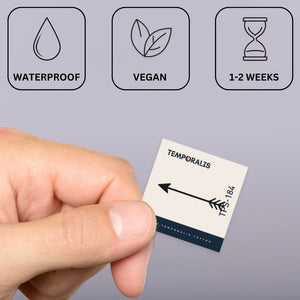 Minimalistisk indisk pil 2 - Temporalis® - Tillfällig tatuering