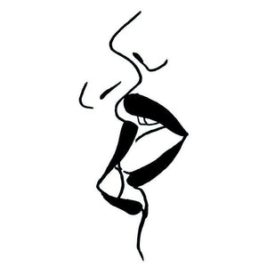 Minimalist kissing lips temporary tattoo - 2 | Temporalis