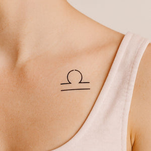 Minimalist Libra zodiac temporary tattoo - 1 | Temporalis