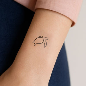 Minimalist one - line turtle temporary tattoo - 1 | Temporalis
