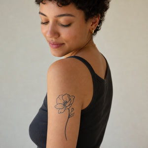 Minimalist poppy temporary tattoo - 1 | Temporalis