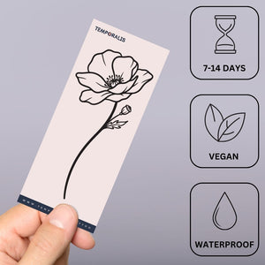 Minimalist poppy temporary tattoo - 3 | Temporalis