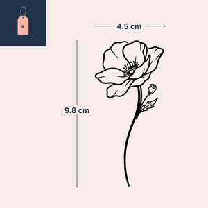 Minimalist poppy temporary tattoo - 4 | Temporalis