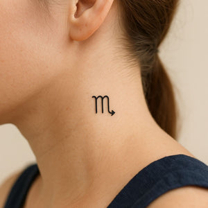 Minimalist Scorpio zodiac temporary tattoo - 1 | Temporalis