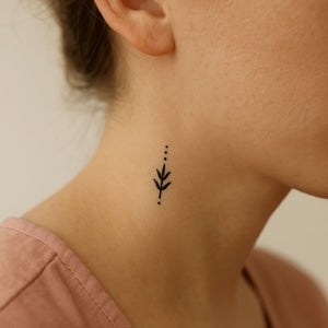 Minimalist wheat ear temporary tattoo - 1 | Temporalis