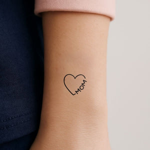 MOM Heart Outline Temporary Tattoo - 1 | Temporalis