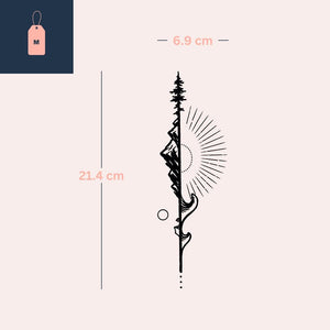 Bergen en zee 2 - Temporalis® - Tijdelijke tatoeage