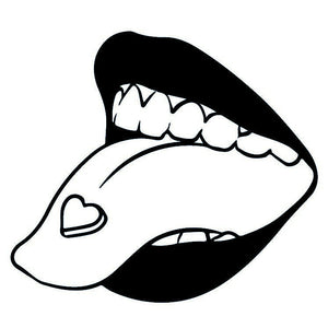 Mouth with tongue out and heart temporary tattoo - 2 | Temporalis