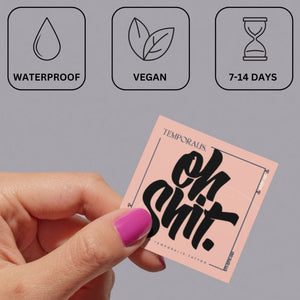 Oh shit. temporary tattoo – brush script 4 - Temporalis