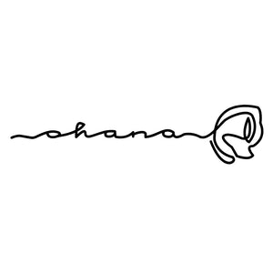 Ohana with Rose Continuous Line Temporary Tattoo - 2 | Temporalis