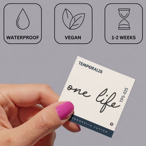 One Life script temporary tattoo - 3 | Temporalis