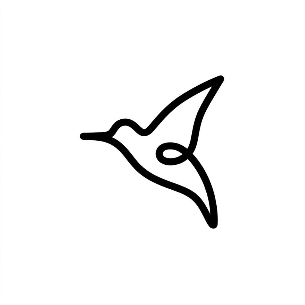 One - line hummingbird temporary tattoo - 2 | Temporalis