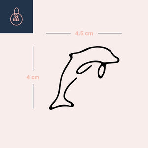 One - line jumping dolphin temporary tattoo - 4 | Temporalis