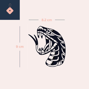 Open - Mouth Snake Head Temporary Tattoo - 4 | Temporalis