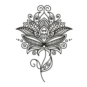 Ornamental Lotus Flower Tattoo - 2 | Temporalis
