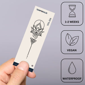Ornamental Lotus Temporary Tattoo – Fine Line & Dotwork - 3 | Temporalis