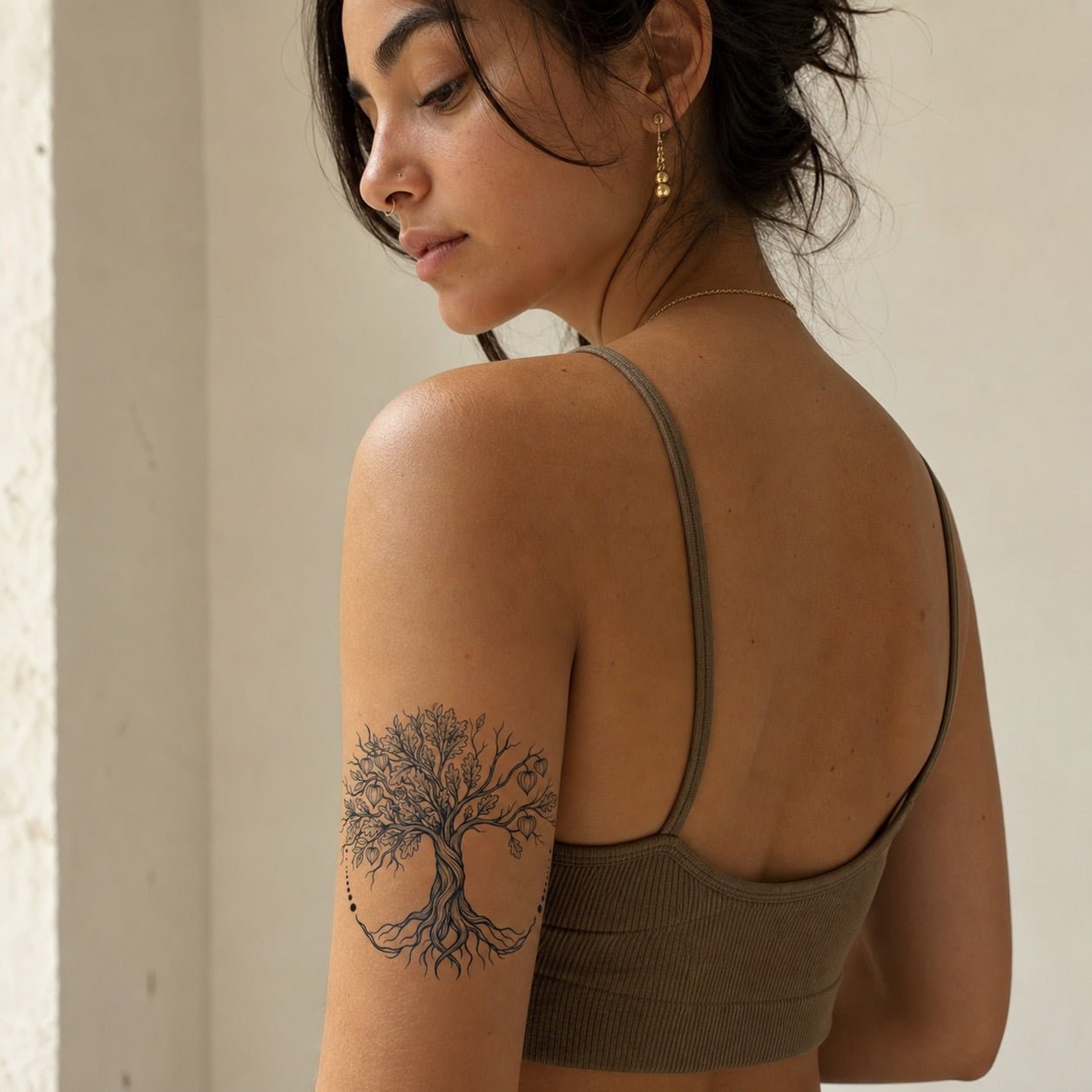 Ornamental tree with roots temporary tattoo - 1 | Temporalis